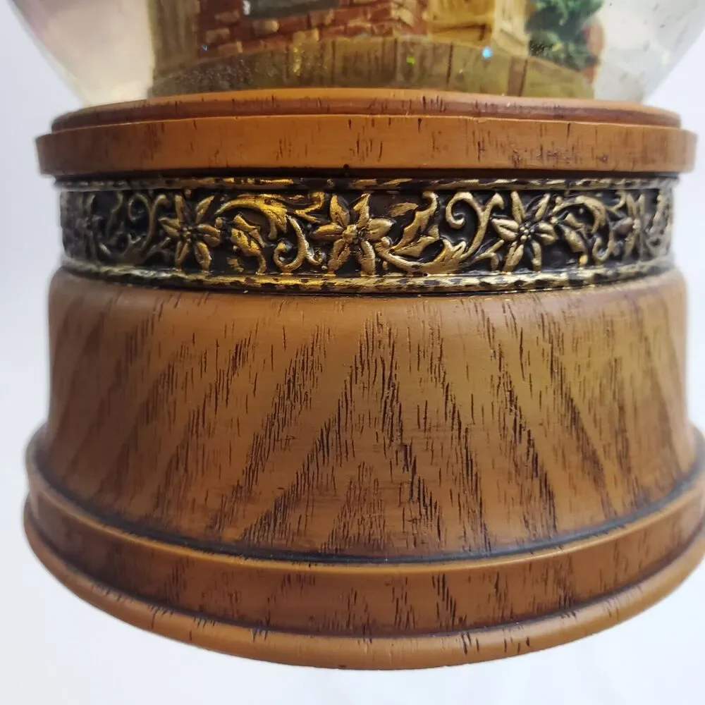 Sterling Collectibles Santa Musical Snow Globe Adult's Wood Base Christmas Decor